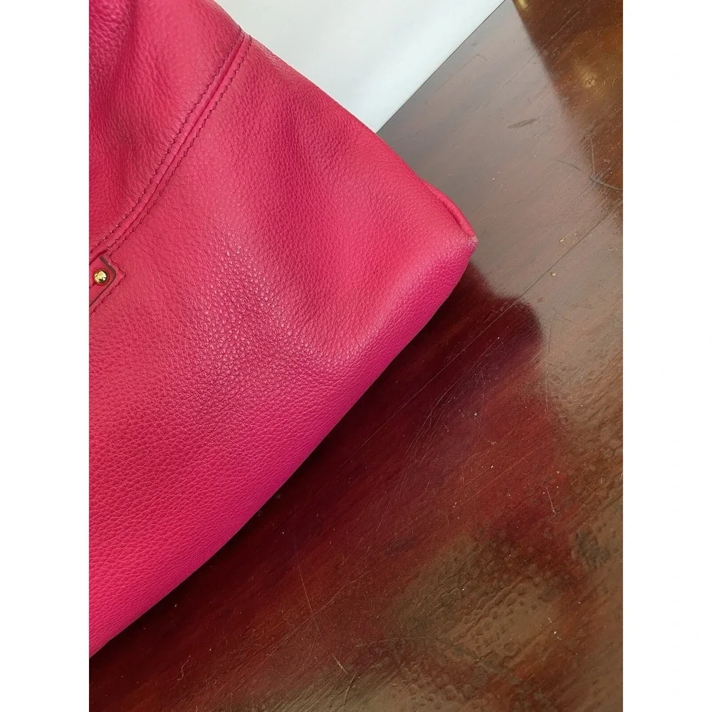 Michael Kors Austin Hot Pink Pebbled Leather Large Shoulder Bag Hobo MSRP$348